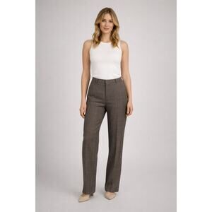 Ann Taylor Classic Brown Plaid Tailored Trousers size 2